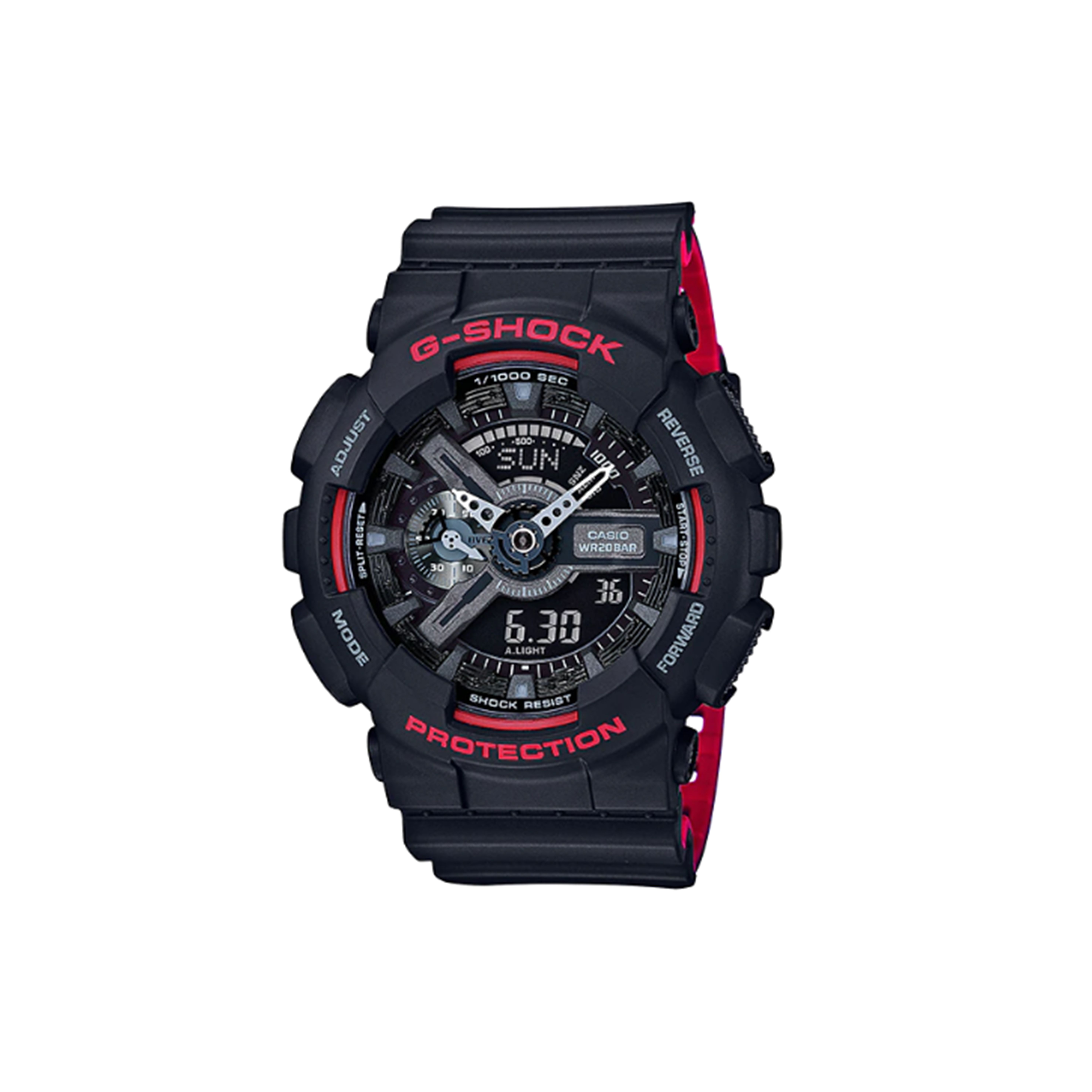 

Casio G-Shock Series Black And Red Warrior Street Style Dual Display Multifunction Quartz Watch Men Watches GA-110HR-1A Regular Watch Box,Black and Red Dial