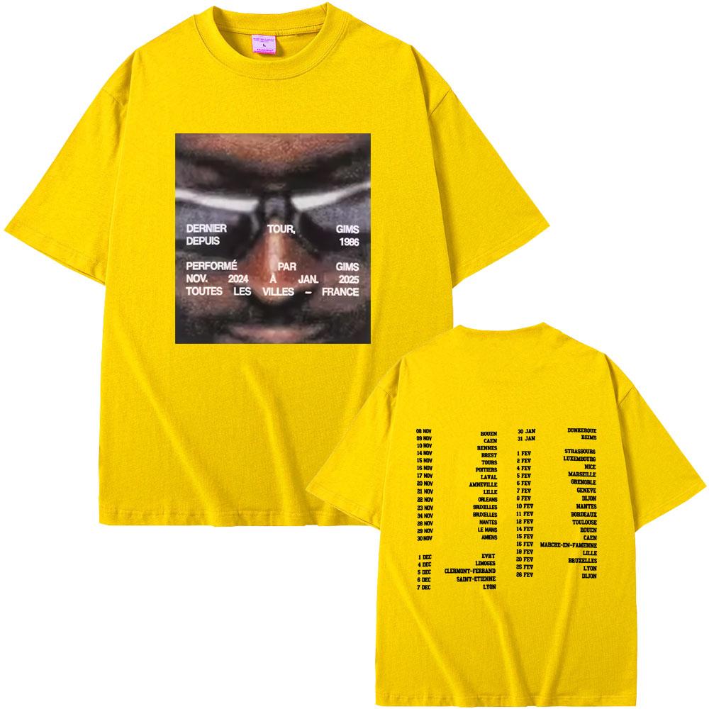 Rapper Gims LES DERNIERES VOLONTES DE MOZART Dernier Tour Tshirt Men Women Hip Hop Fashion Pop Music T Shirts Male Streetwear
