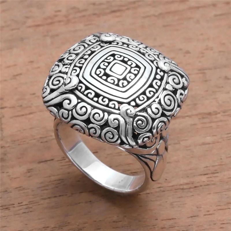 Bohemian Vintage Jewelry Retro Wide Copper Color Swirl Motif Floral Ring for Women Engagement Rings Wedding Band Jewelry Gifts