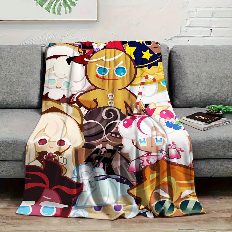 

1Pc CookieKingdom Print Flannel Blanket, High quality Comfortable for All Seasons, Home Decor, Warmth and Comfort, Perfect for Christmas Gifts 80cm x 120cm