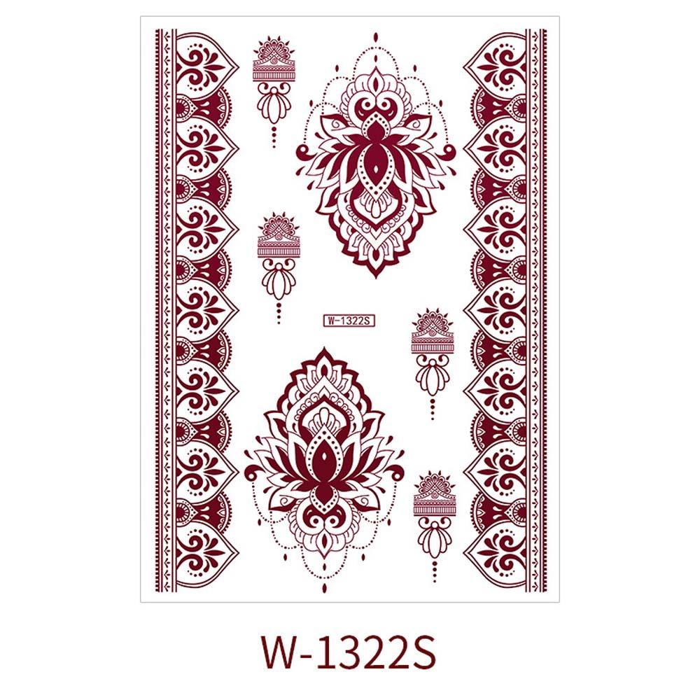 Red Mehndi Stickers Henna Tattoo Stickers Fake Tattoo for Women Red Henna Tattoo Decals  Girls