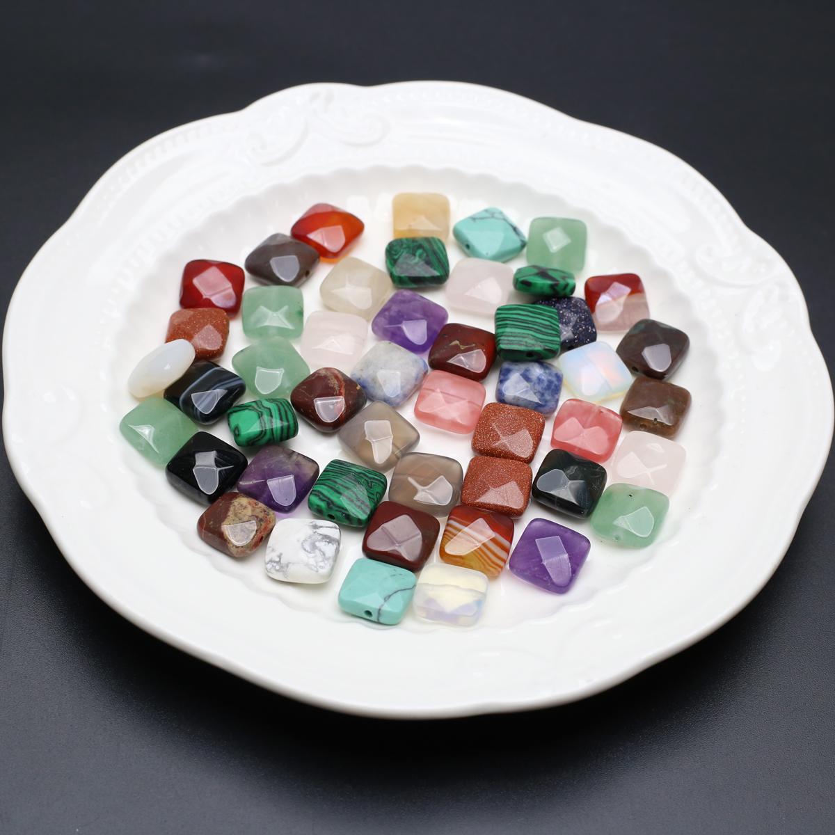 5 шт./упак. граненые бусины из натурального камня с отверстием — фото 5