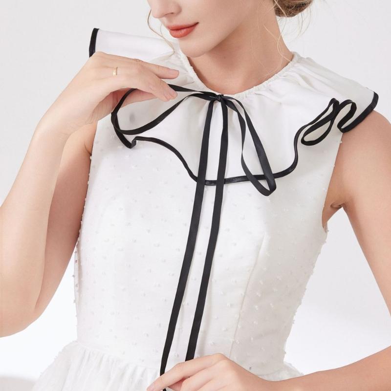 Fashion Laceup Tied Collar Neckpiece Decorative Cape Shawl Collar For Women Daily Styling and Formal Outfit Decoration