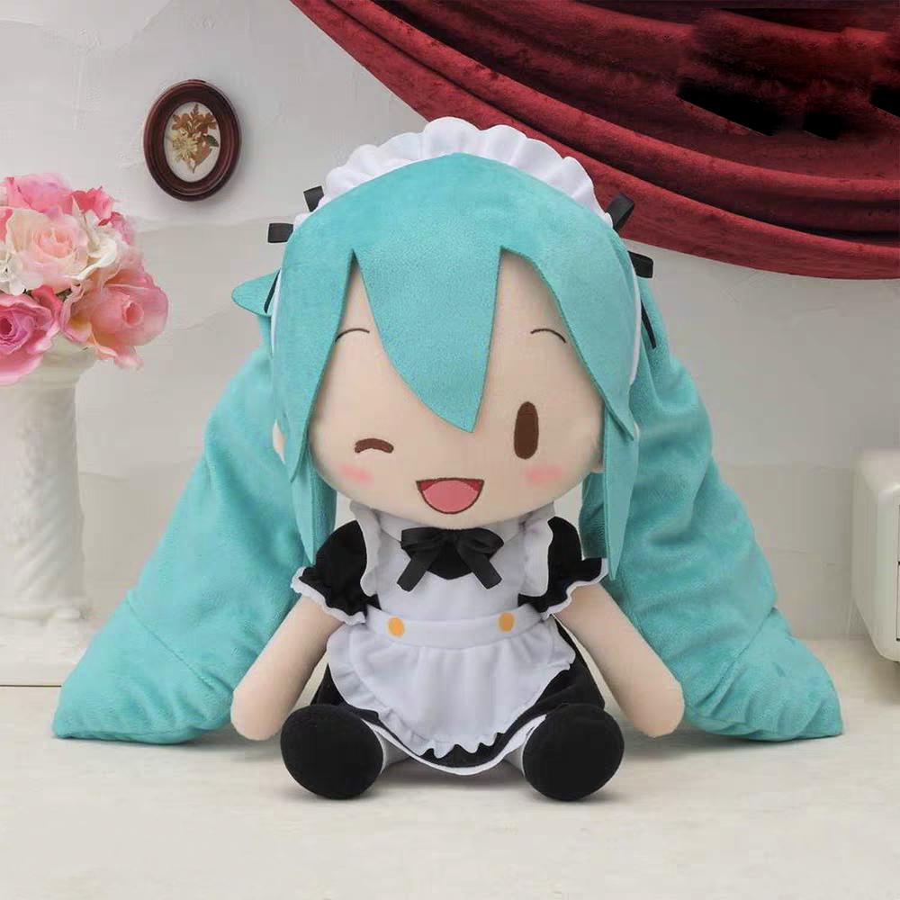 Miku Fuwa Petit Maid Cafe Ver 30cm Cute Sitting Plush Doll Authentic Genuine Original PP Cotton Filled Stuffed Toy
