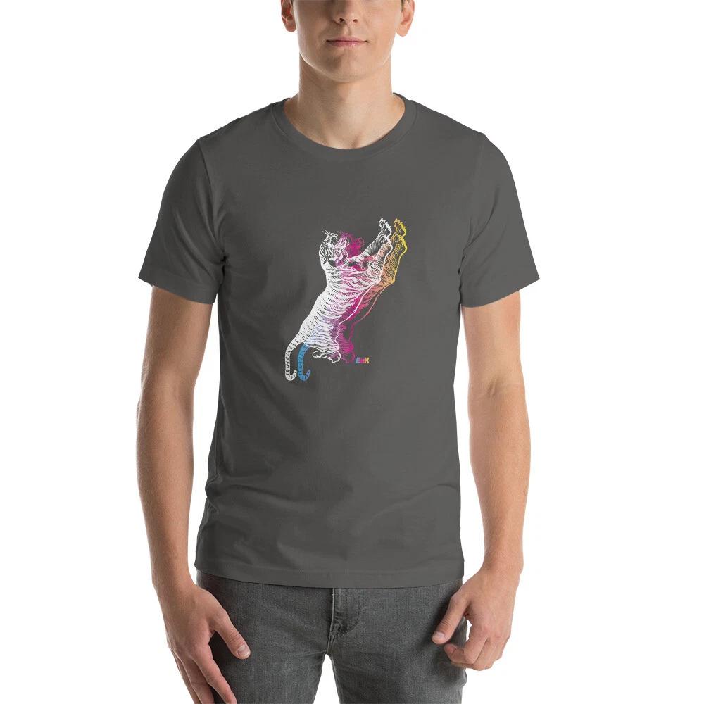 E2K Rainbow tiger Unisex T-Shirt rainbows wild brave animal animals big cat zoo L