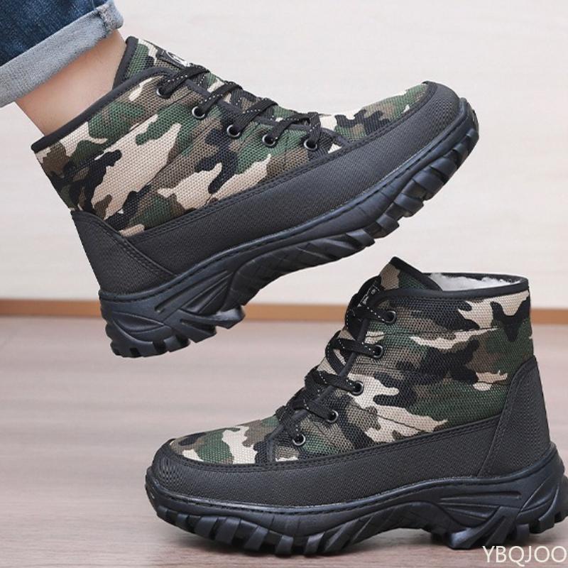 

Men s warm cotton shoes thick outdoor snow boots high cut winter cold proof simple comfortable wear-resistant anti slip boots 45