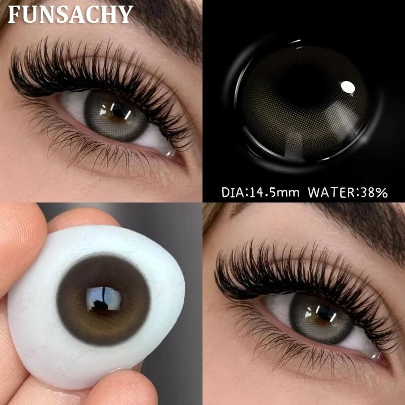FUNSACHY 1 Paar Farbige Pupillen für Augen Große Augen Kontaktlinsen Jährlich Natürlich Braun Kosmetisch Grüne Augenfarbe Linse Graue Linse für Schönheit