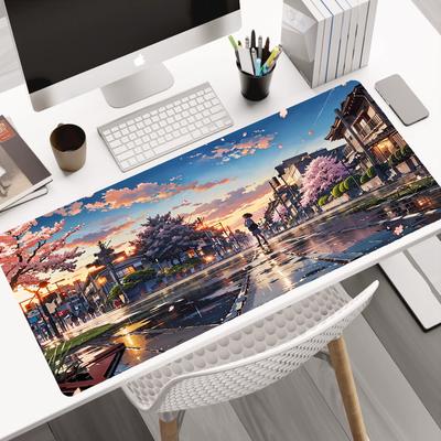 1 Piece Gaming Mouse Pad Large Keyboard Pad 1000x500x3MM Landscape Anime Mouse Pad Suitable for Keyboard Desk, with Non-slip