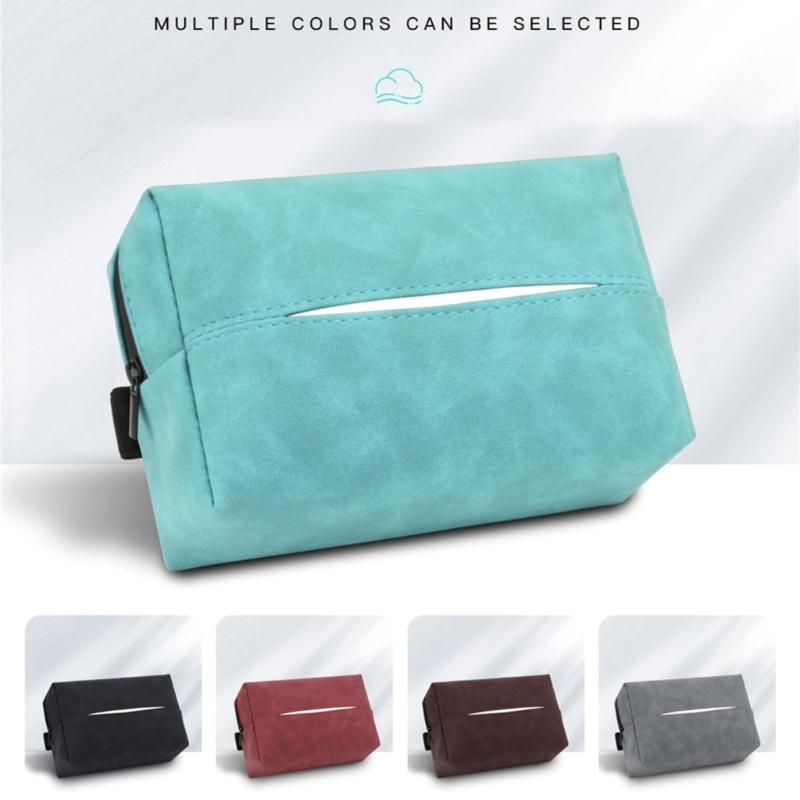 1Pc Car Tissue Holder, Sun-Visor Napkin Holder, Car-Visor Tissue Holder, PU Leather Backseat Tissue Cases Holder