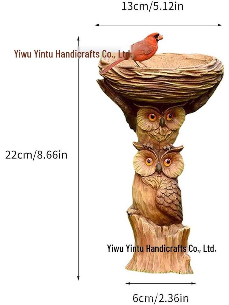 Handmade Outdoor Resin Bird Feeders: Small Animal Garden Ornaments & Hummingbird Decorations