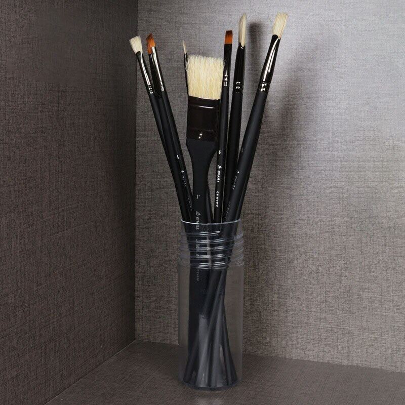 JOWOART Set 10 buc Pensule Multifuncționale Negre pentru Pictură, Păr de Porc, Pensule pentru Vopsea în Ulei, Artă Plastică, Păr de Nailon, Pensule pentru Vopsea în Ulei, Acuarelă