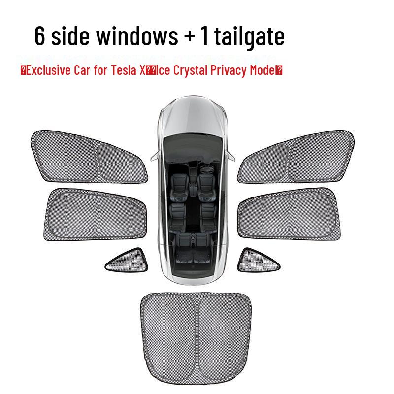 Tesla Model X Frost Crystal Sunshade for Wing Doors & Front Sunroof