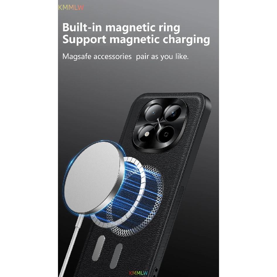 For Redmi Note 14 13 15 Pro Plus High End Magnetic Wireless Charging Leather Phone Case For Redmi Note 15 14 13 12 Pro/+ Case