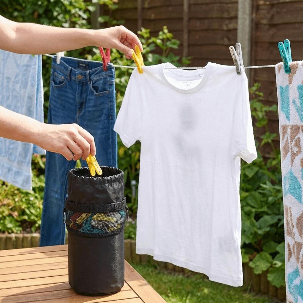 Oxford Cloth Drawstring Storage Bag Round-Bottomed Large Capacity Clothespin Storage Bucket Wear-resistant Adjustable
