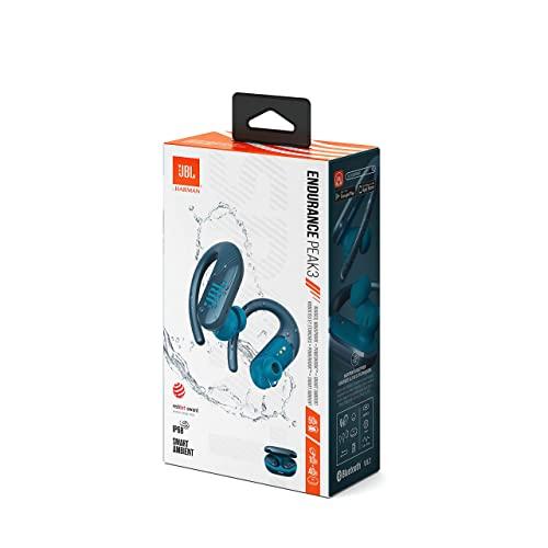 JBL ENDURANCE PEAK3 Bluetooth Sportlich Komplett /Ohrbügeltyp/USB Typ C/IP68 Wasserdicht und Staubdicht/Blau JBLENDURPEAK3BLU