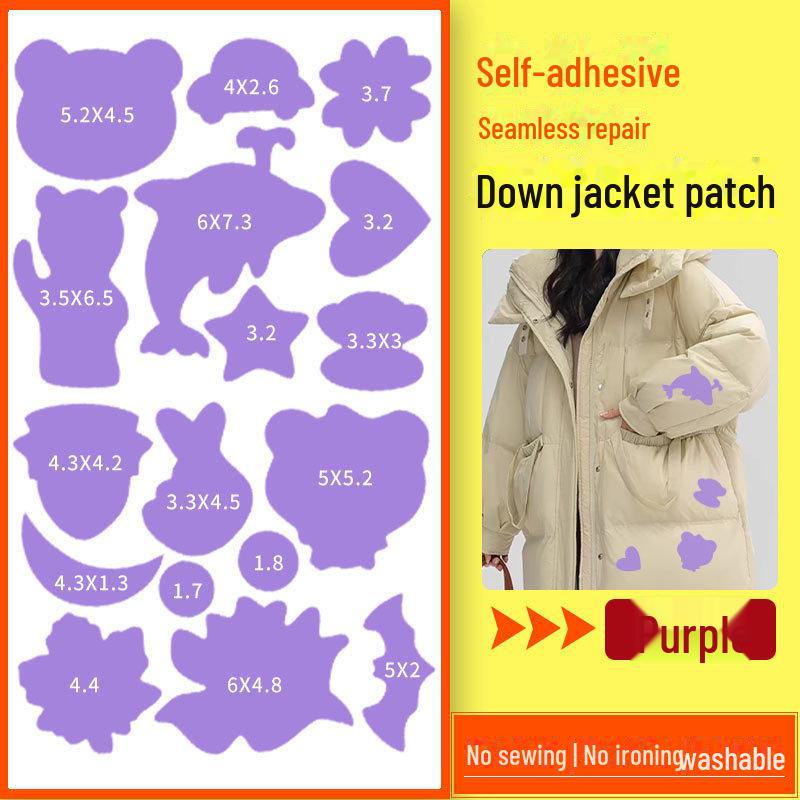 Cartoon Self-Adhesive Down Jacket Repair Patches - Stylish, Durable & Cost-Effective