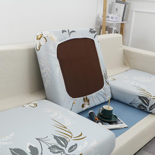 Leaves Stretchy Sofa Furniture Seat Cushion Cover Printed Sofa Cover Half Package Couch Stretch Slipcover Funiture Protector 1 /2 /3 /4 Seater