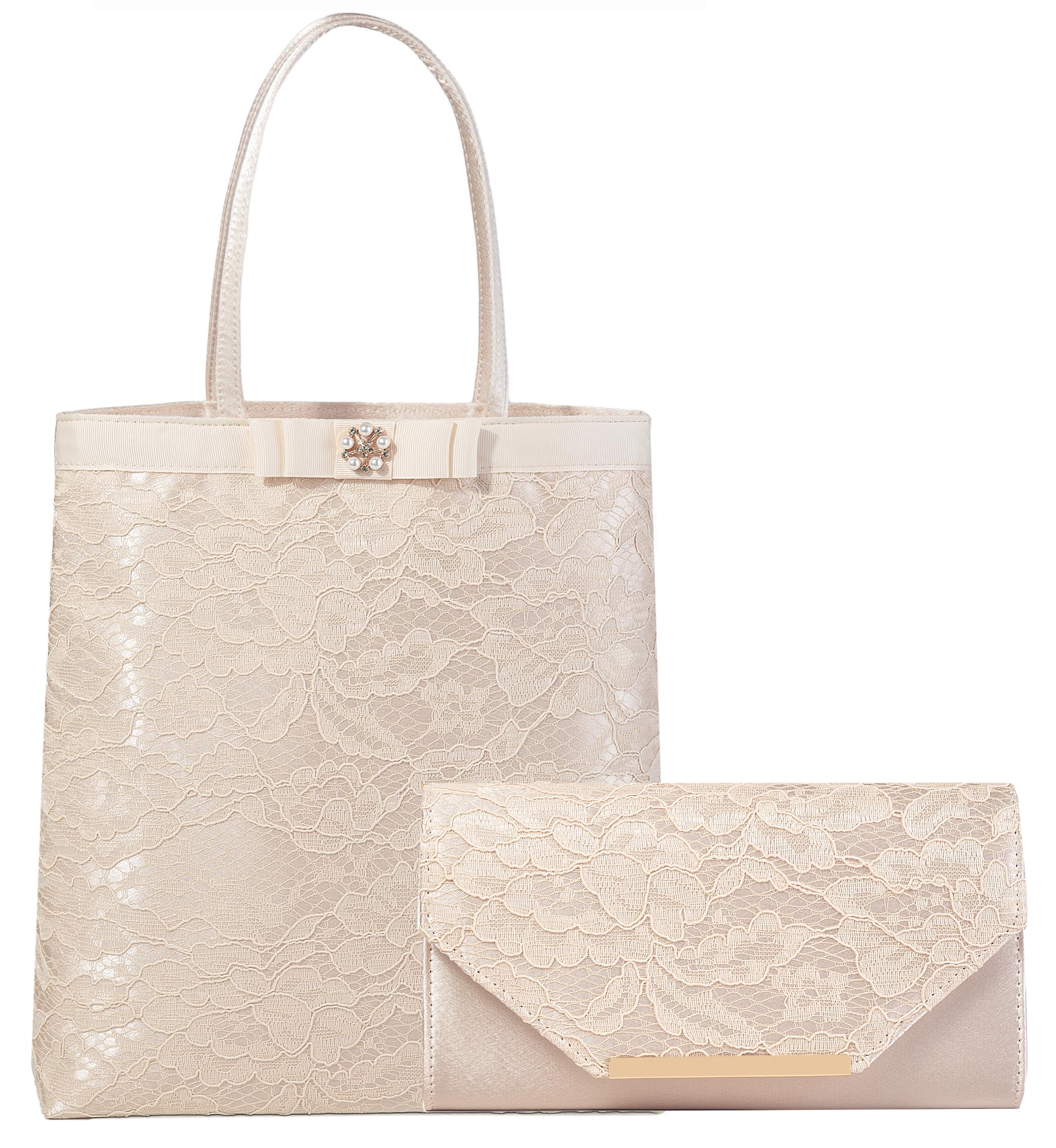 

Party Wedding Large Set of 2 [Gurina] Women s Bags, Bags, Women s Bags, (Champagne Gold)