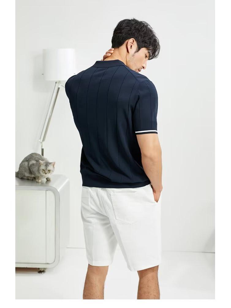 Men's Short-Sleeve Polo Shirt: Youthful, Fashionable, Japanese-Style Summer 2023 Design