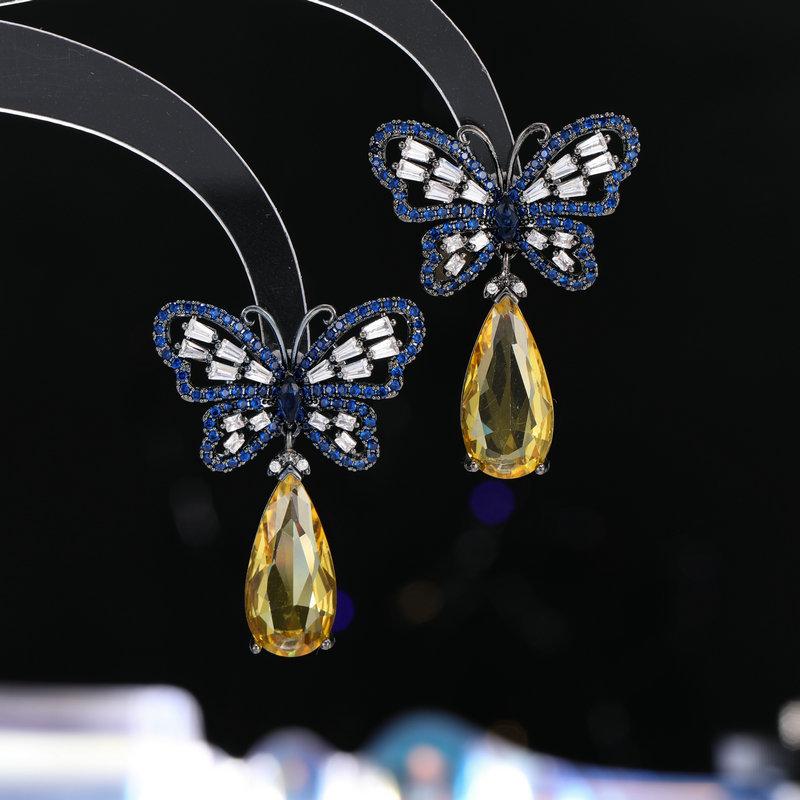 

Женские серьги элегантного дизайна в стиле «легкая роскошь», серьги-капли, серьги-бабочки, модные и универсальные, нишевый дизайн, повседневные аксессуары