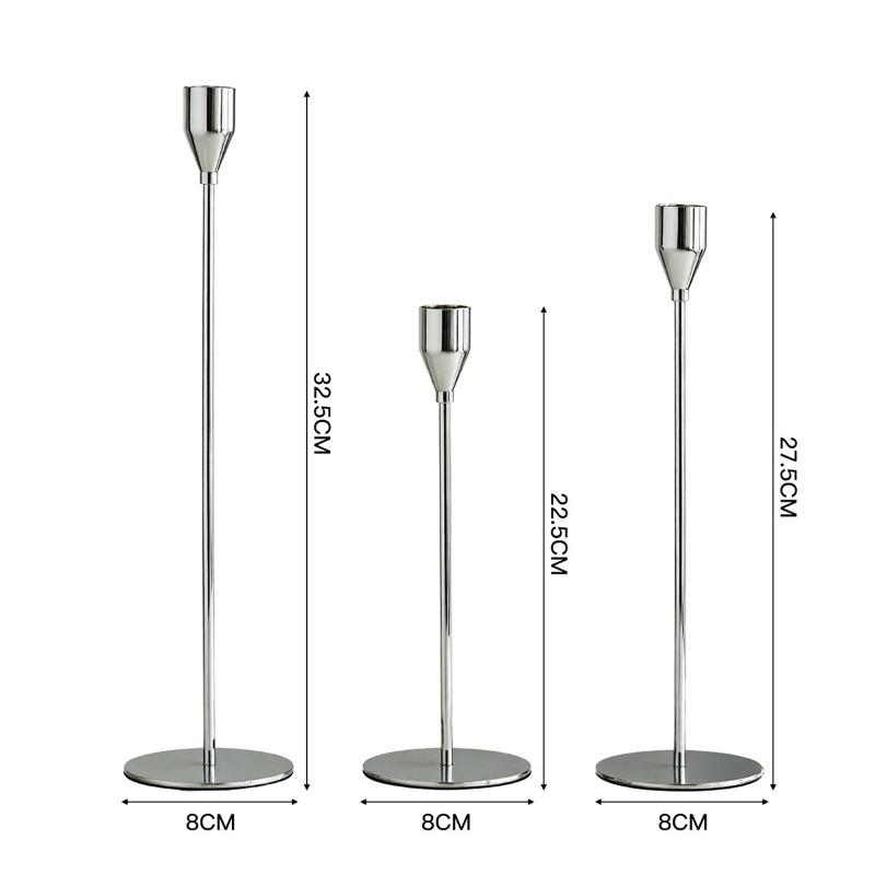 

Железный подсвечник ПодсвечникУжин при свечах Свадебный реквизитАксессуары Подсвечник из алюминиевого сплава Silver