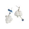 Unique Korea Star Hairball Women Fashion Jewelry Plush Cloud Earrings Drop Earrings Clip Earrings