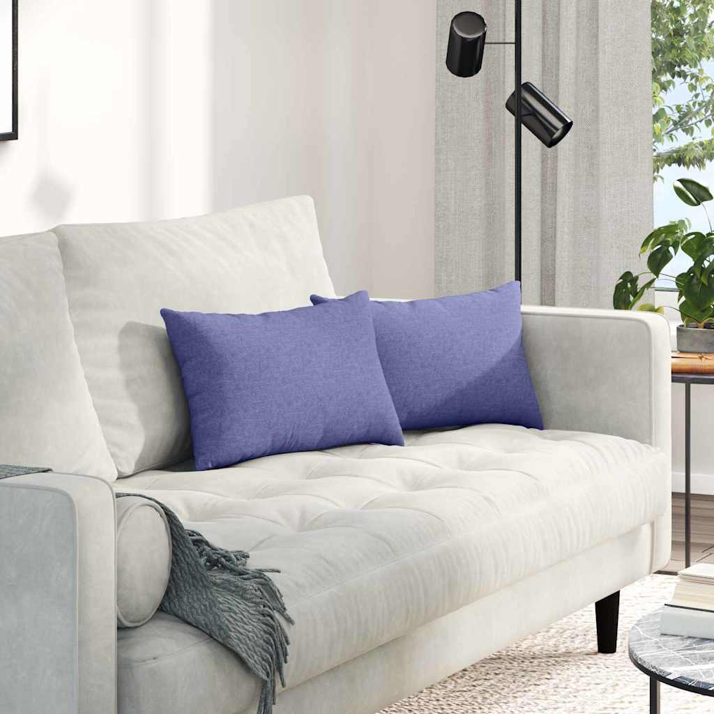 Sofa Cushions 2 Pcs Denim Blue 50 X 30 Cm Fabric
