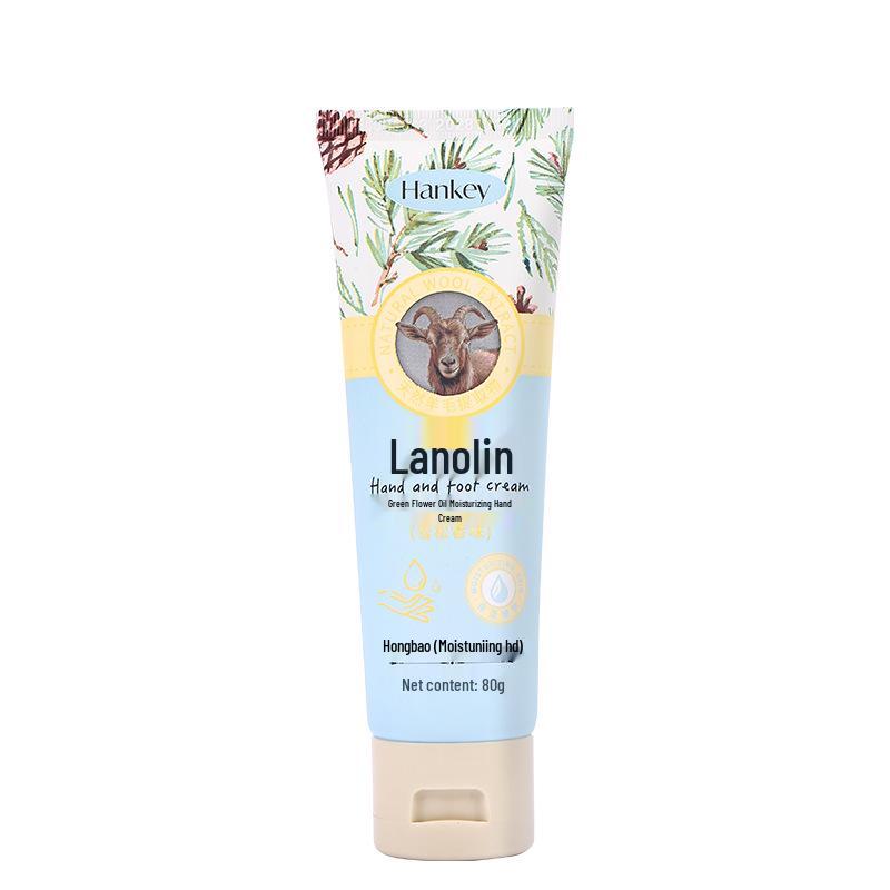 Han Ji Lanolin Moisturizing Hand & Foot Cream 80g - Hydrating Anti-Dryness Formula for Autumn & Winter