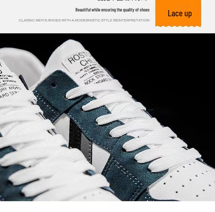 2024 Versatile Men's Black & White Soft Sole Skate Shoes - Breathable, Trendy Korean Style for Casual Wear, Hot Selling Among Students.