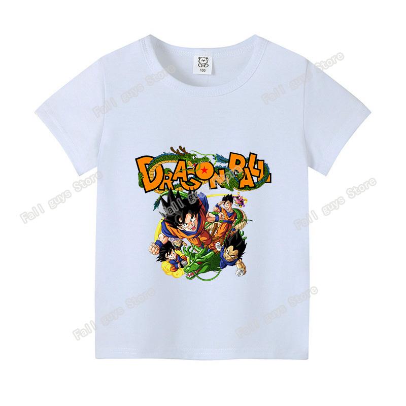 Dragon BallZ T-shirt for Children New Round Collar Clothing Kids Anime Short Sleeve Cute Cartoon Clothes Fashion Sunmer Top Gift