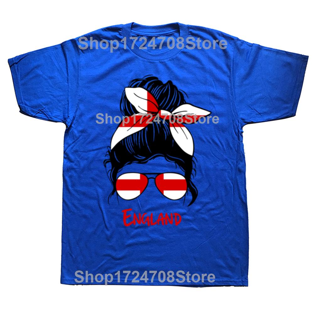 Lustiges England Englisches Mädchen Britische Frau Flagge T-Shirts Herren Damen Mode Lässiges T-Shirt 100% Baumwolle Locker Übergröße T-Shirt