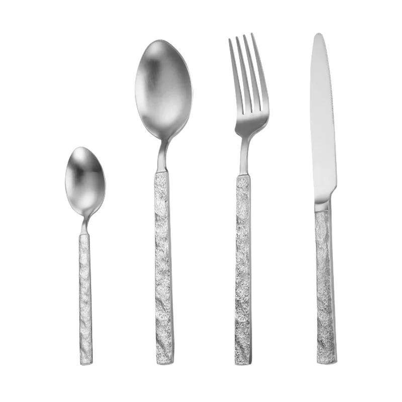 4pcs Tableware Set Stainless Steel Dinnerware Steak Knife Fork Coffee Spoon Teaspoon Flatware Dishwasher Safe Kitchen Tablewar