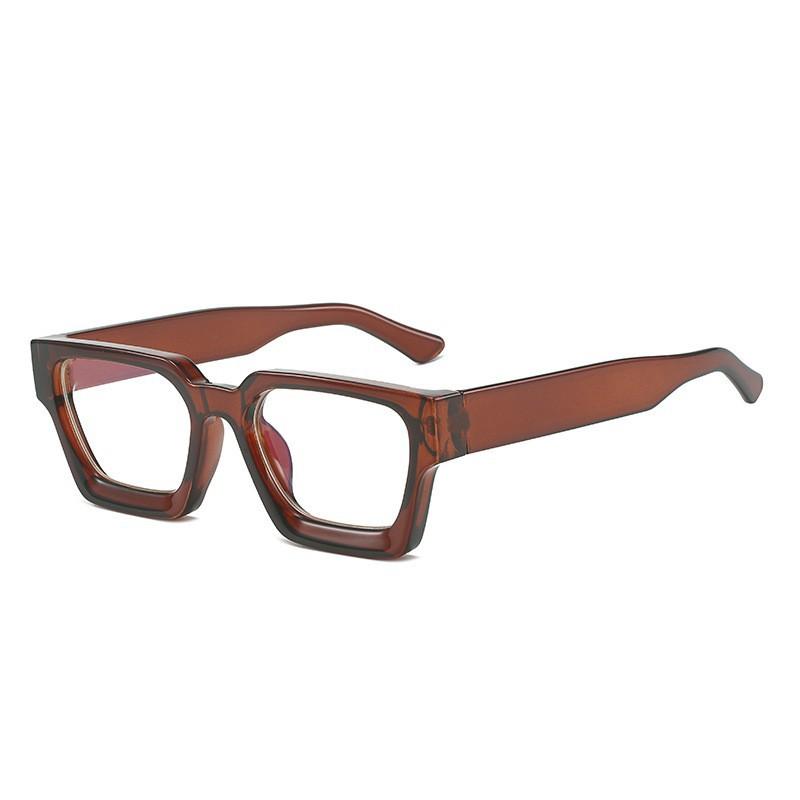 Retro Square Anti-Blue Light Glasses Men Plastics Frame Reading Glasses Myopia Flat Mirror Eyeglasses Eyewear
