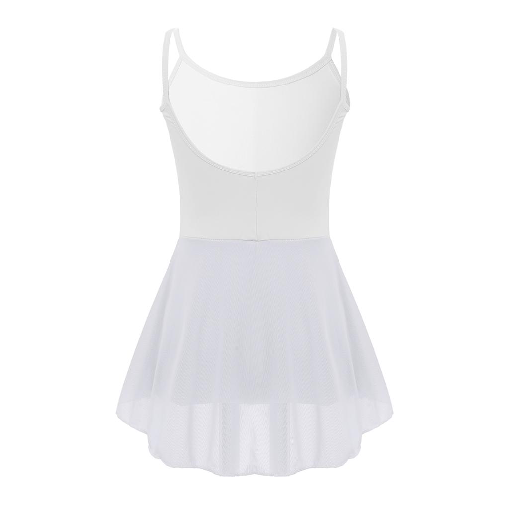 Meisjes Ballet Dans Rokje Leotard Camisole Jurk Mouwloos Spaghetti Bandjes Lage Rug Ballerina Trainingsjurk