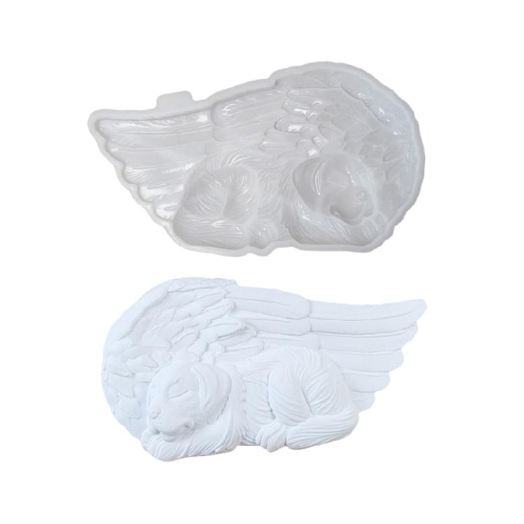 

Flexible Silicone Materials Lovely Dog Angelic Memorial Statue Fashion Accessory for Garden or Home Decoration Accent 1