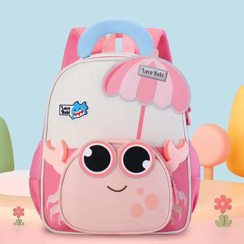 Schultasche neue Cartoon-Krabbe Liebe Kinder-Tasche 3-6 Jahre leichter vielseitiger Rucksack