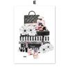 Mode Mädchen Paris Parfüm Heels Lippenstift Make-Up Kunst Leinwand Malerei Nordic Poster Und Drucke Wand Bilder Wohnzimmer Dekor Kein rahmen