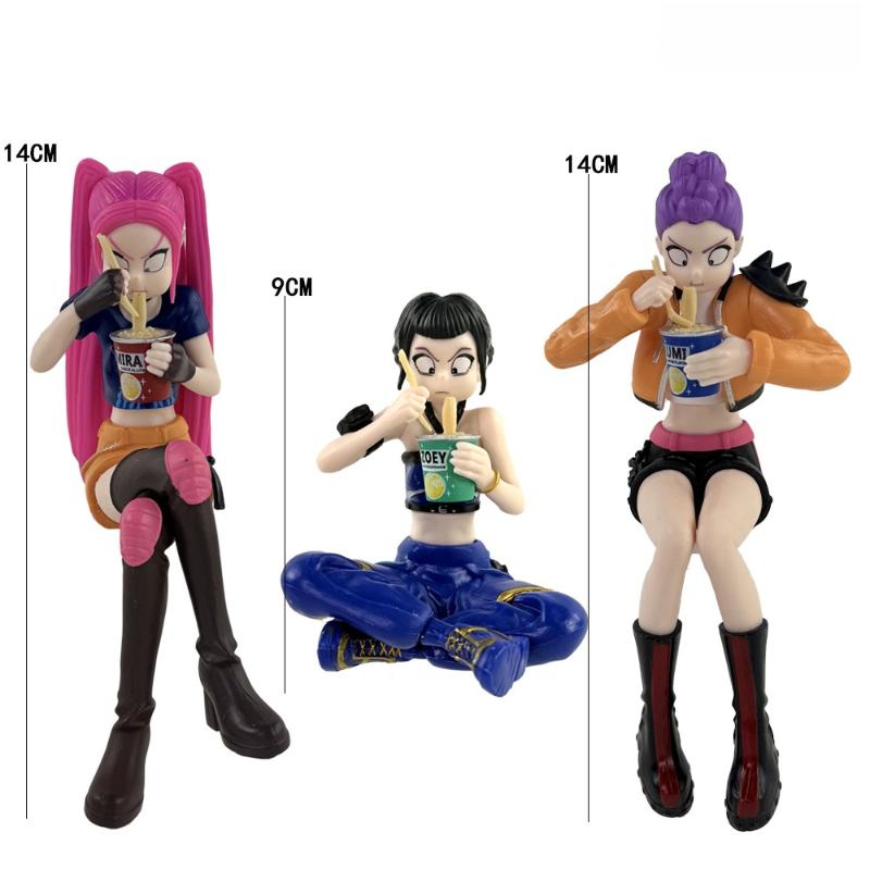 3Pcs Desktop Decor Hot Kpop Anime Periphery Witch Huntress Squad Rumi Zoey Mira Action Figure Model Statue Fan Birthday Gift Toy A1