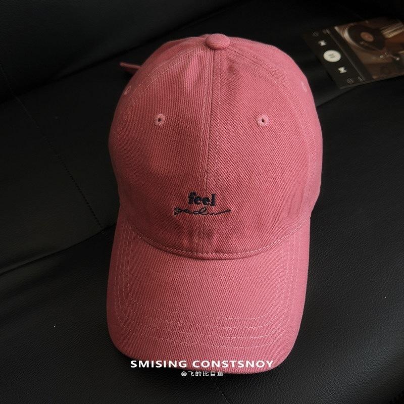 Feel letter embroidered baseball cap polished soft top Korean new women's spring and autumn fashion versatile cap
