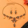 Pendant Skeleton Vintageinspired And Earrings Pack With Alloy Chain For Dressing Holiday