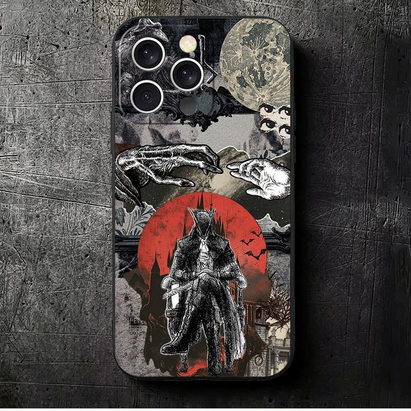 

B-Bloodborne Game Soft Phone Case for iPhone 16 16E 17 Air 15 Pro Max 14 Plus 13 Mini 11 12 7 Black Cover Back Shell iPhone 17