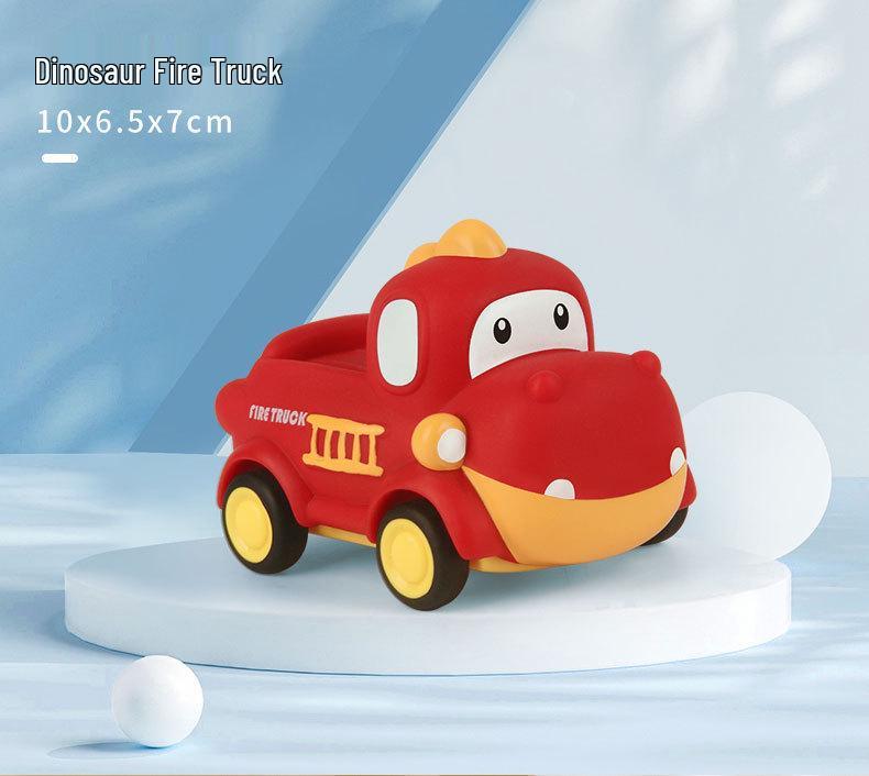 Children's Inertia Toy: Soft Rubber Dinosaur Car - Chewable, Fall-Resistant, Vinyl Animal Design