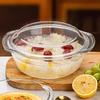 ZISIZ Transparent Glass Microwave Bowl with Lid