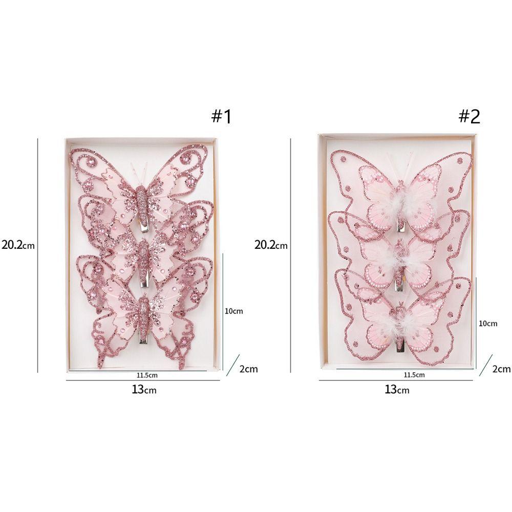 3pcs Simulation Artificial Butterfly Decoration  Hotel Office Decor