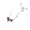 Unique Dachshund Design Pearls Layering Necklace Delicate Alloy Chain Accessory For Casual And Formal Occasions