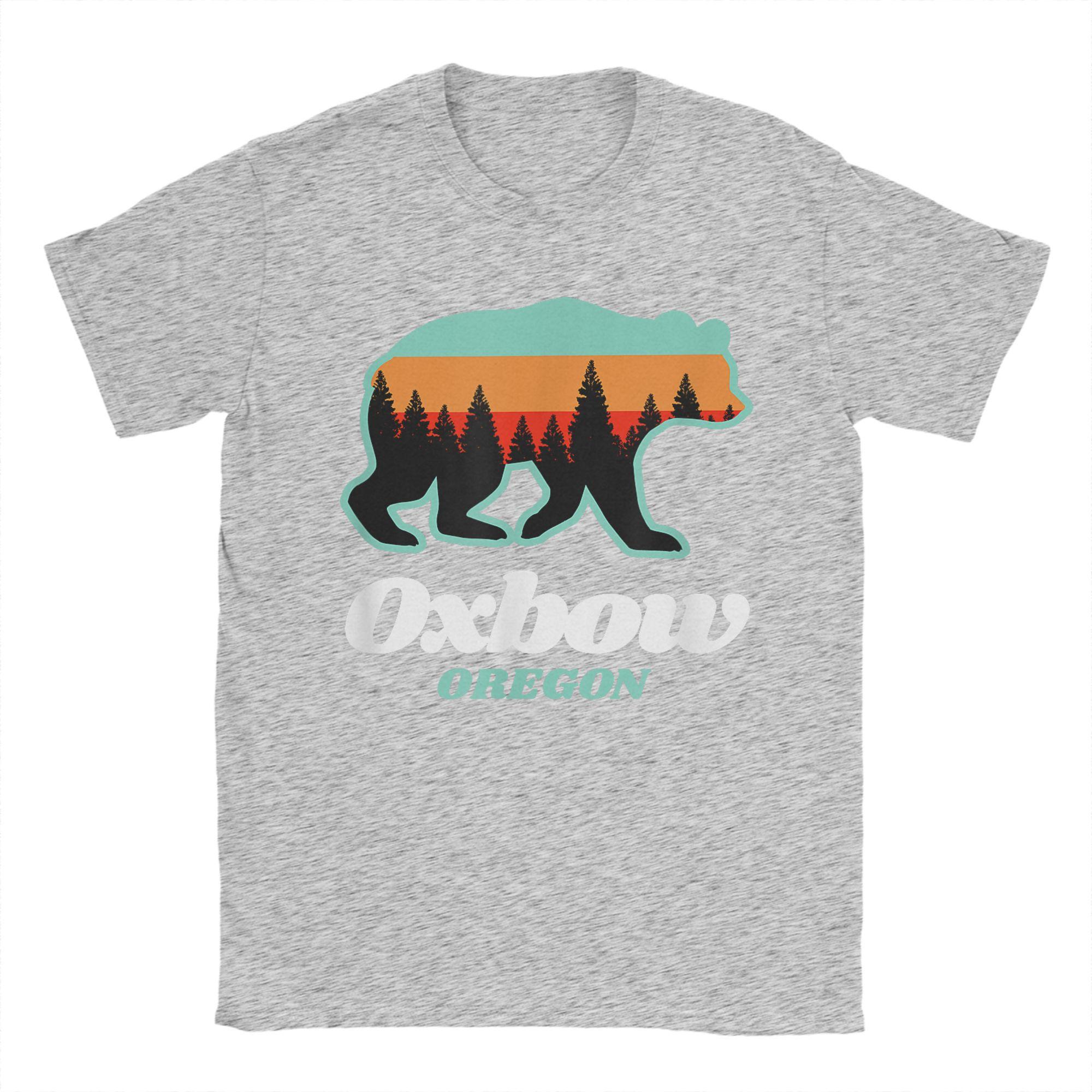

Men Oxbow Oregon Fishing Summer Bear T Shirt Mountain Pure Cotton Clothes Fashion Short Sleeve Round Neck Tee Adult T-Shirt S