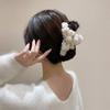 Lamb Wool Bow Hair Clip Barrettes Shark Grab Clip Unique Christmas Plush Hair Claw  Women