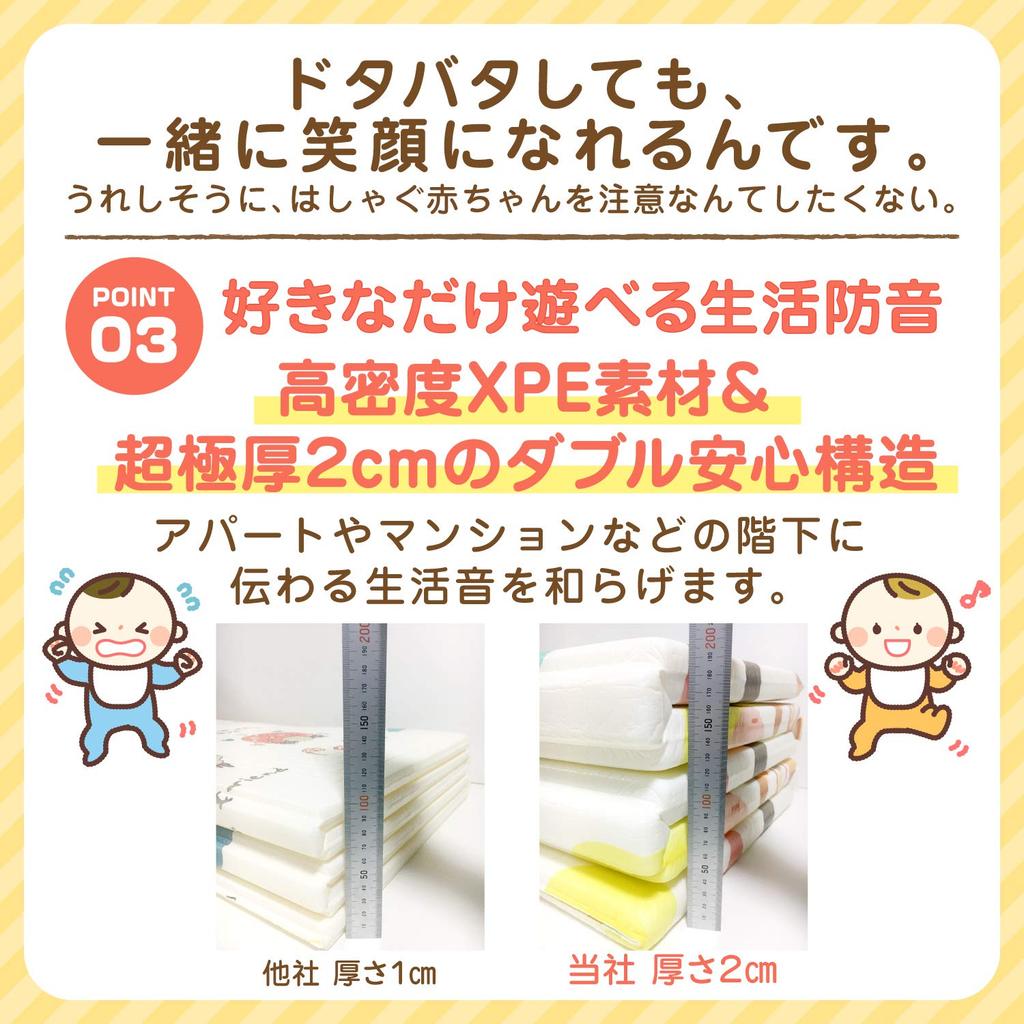 Baby mat in safety supervised by nursery Baby play mat for safe pattern bear x [Made Japan, tested, teachers] fungoo® babies, foldable, soundproof,