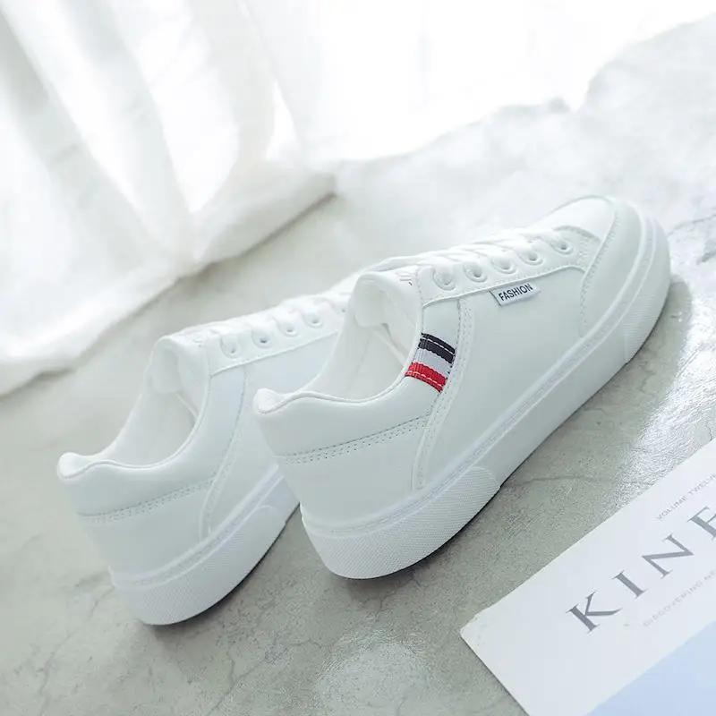 Sneakers for Women Spring Leather Light White Female Platform Vulcanized Shoes Autumn Casual Breathable Sport Flat Board Shoe 40