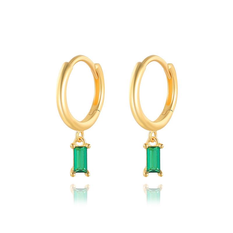 Geometric Rectangle Zircon Fashion Versatile Ear Buckle Women 1 pair